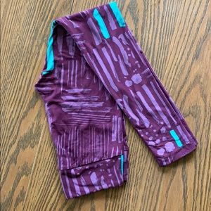 LuLaRoe Leggings Purple and Teal OS